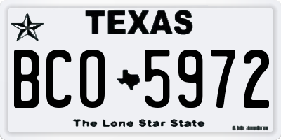 TX license plate BCO5972