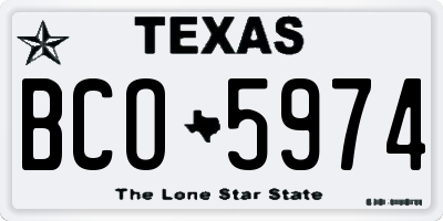TX license plate BCO5974
