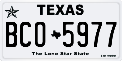 TX license plate BCO5977