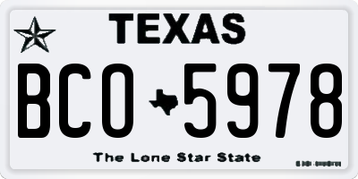 TX license plate BCO5978