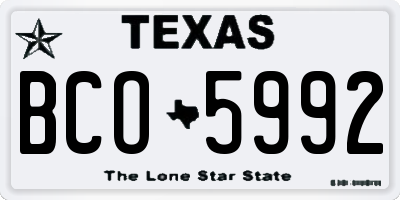 TX license plate BCO5992