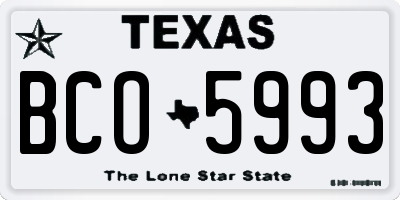 TX license plate BCO5993