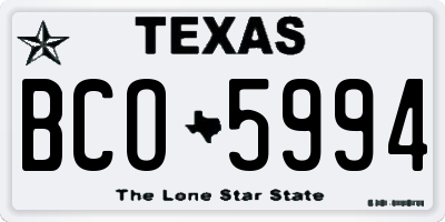 TX license plate BCO5994