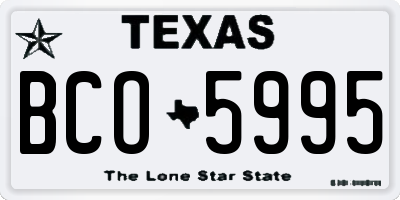 TX license plate BCO5995