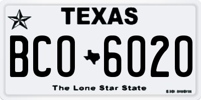 TX license plate BCO6020