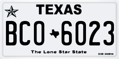 TX license plate BCO6023
