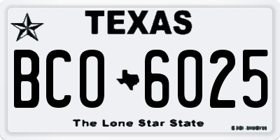TX license plate BCO6025