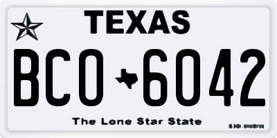 TX license plate BCO6042