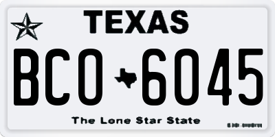 TX license plate BCO6045
