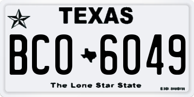 TX license plate BCO6049