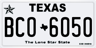 TX license plate BCO6050