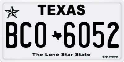 TX license plate BCO6052