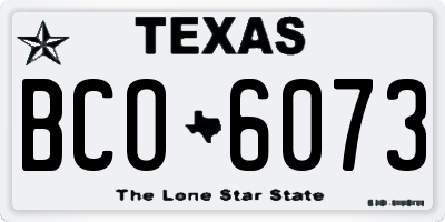 TX license plate BCO6073