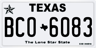 TX license plate BCO6083