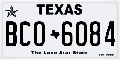 TX license plate BCO6084
