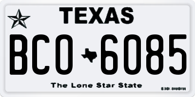 TX license plate BCO6085