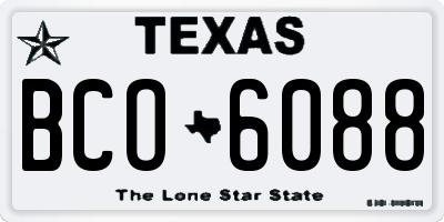 TX license plate BCO6088