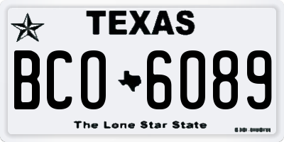 TX license plate BCO6089
