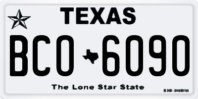 TX license plate BCO6090