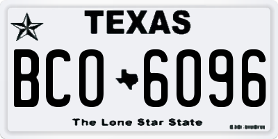 TX license plate BCO6096