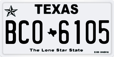 TX license plate BCO6105