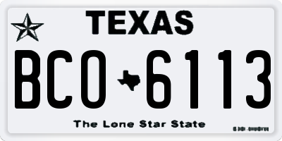 TX license plate BCO6113