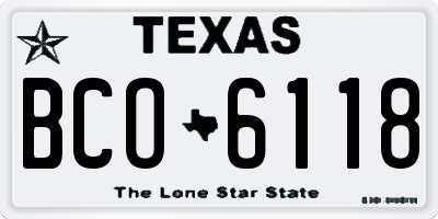 TX license plate BCO6118