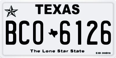 TX license plate BCO6126