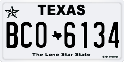 TX license plate BCO6134