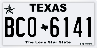 TX license plate BCO6141