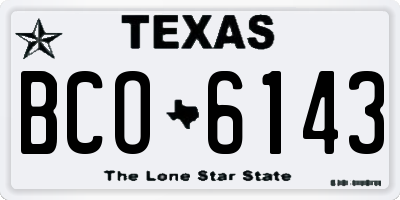 TX license plate BCO6143