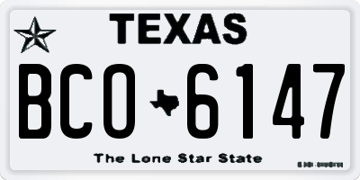 TX license plate BCO6147
