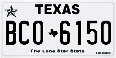 TX license plate BCO6150