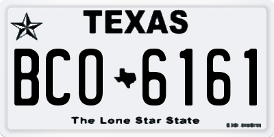 TX license plate BCO6161
