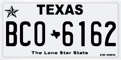 TX license plate BCO6162