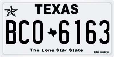 TX license plate BCO6163
