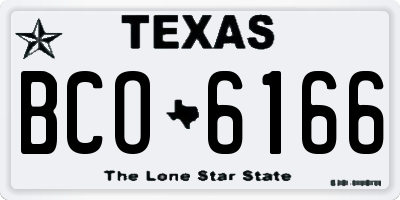 TX license plate BCO6166