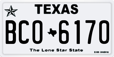 TX license plate BCO6170