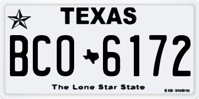TX license plate BCO6172