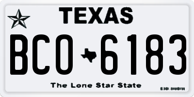 TX license plate BCO6183