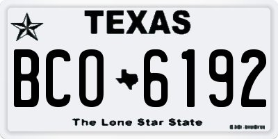 TX license plate BCO6192