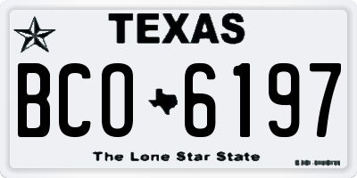 TX license plate BCO6197