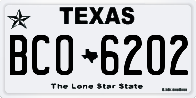 TX license plate BCO6202