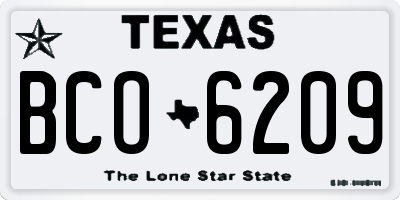 TX license plate BCO6209