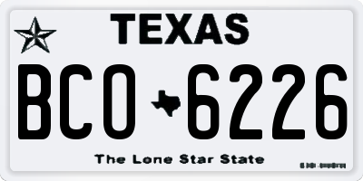 TX license plate BCO6226