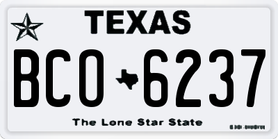 TX license plate BCO6237