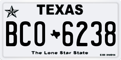 TX license plate BCO6238