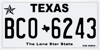 TX license plate BCO6243