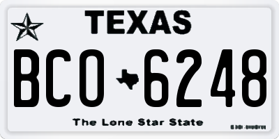 TX license plate BCO6248