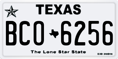 TX license plate BCO6256